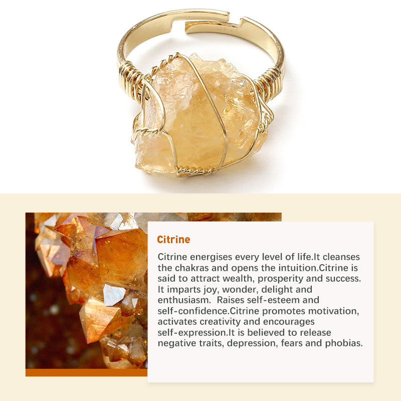 Natural Crystal Irregular Ring