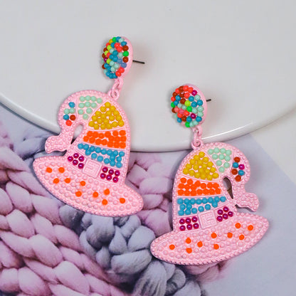 Halloween Cute Magic Hat Bead Earrings