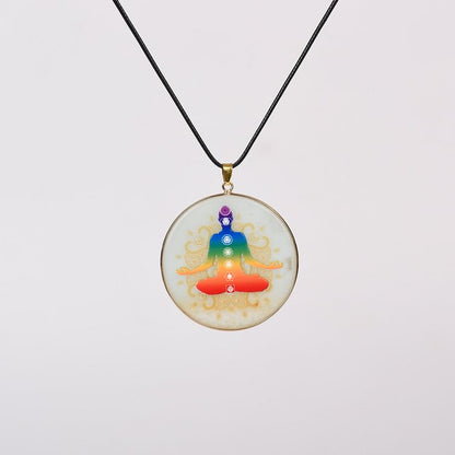 Crystal Hamsa Chakra Tree Of Life Necklace