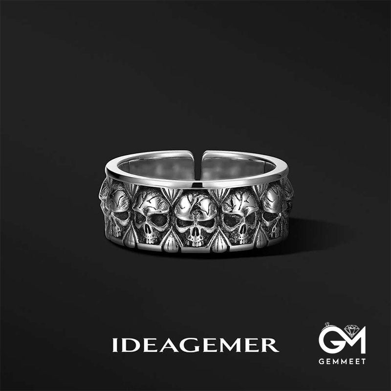 Vintage Men's Adjustable Skull Ring