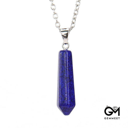 Lapis Lazuli Hexagon Pointy Cone Necklace