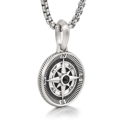 Vintage Men's Compass Necklace Hip Hop Pendants