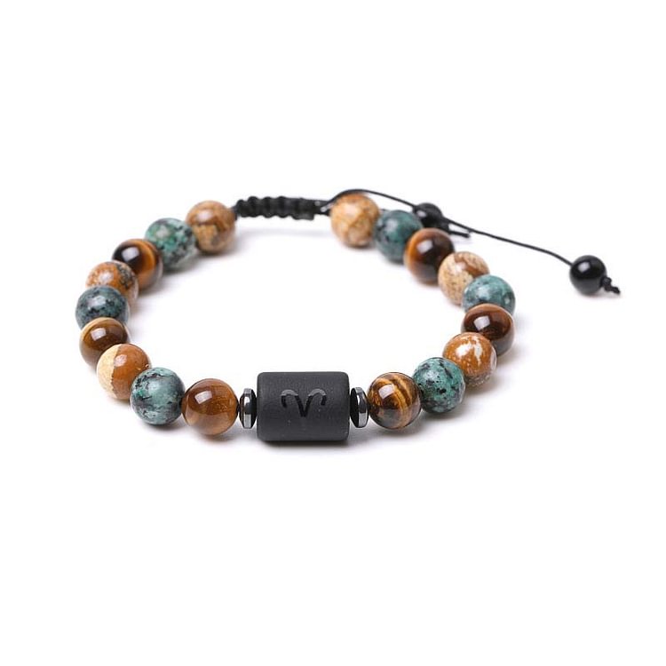 Tiger Eye Picture Jasper Zodiac Bracele