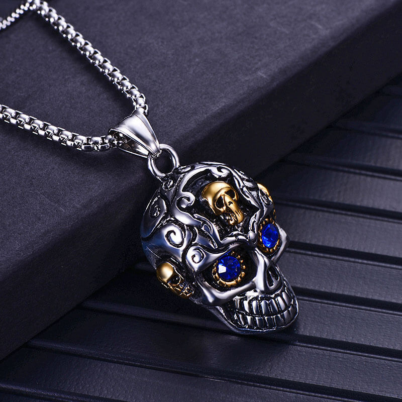 Vintage Halloween Skull Titanium Steel Necklace