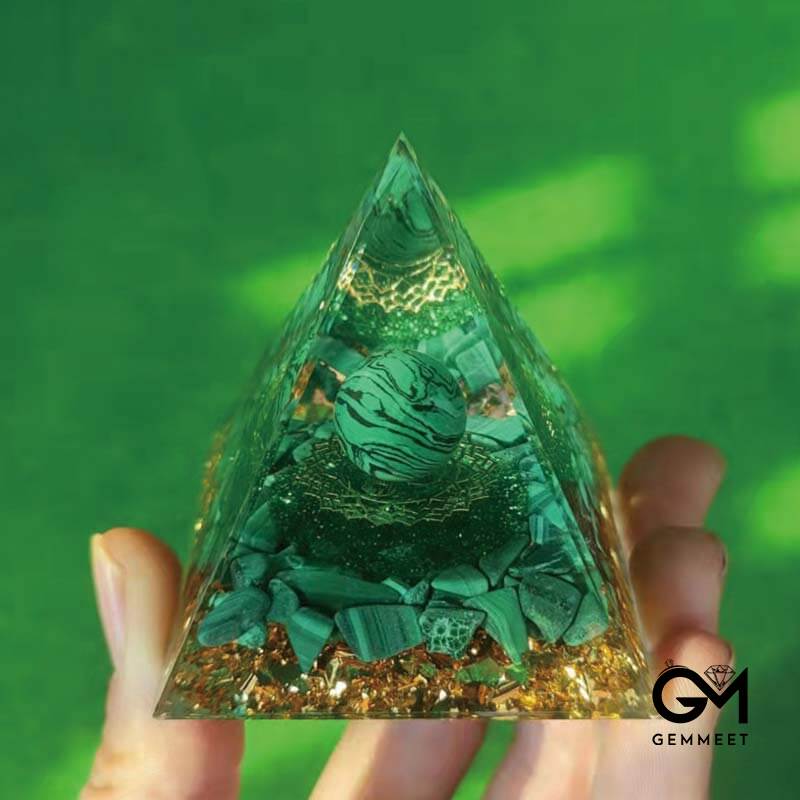 Malachite Protection Orgone Pyramid