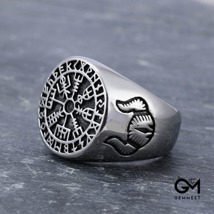 Viking Tribal Rune Titanium Steel Men's Ring