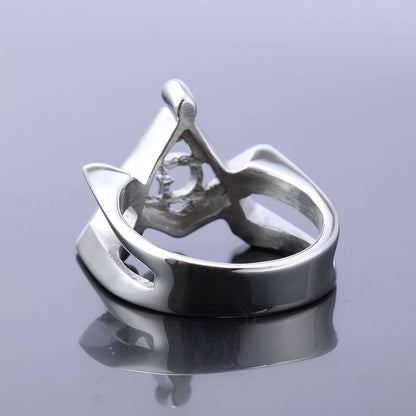 Stainless Steel Simple AG Masonic Solid Ring