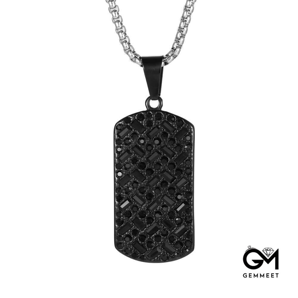 Black Zircon Titanium Steel Necklace