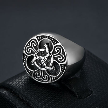 Hip Hop Hollow Out Stainless Steel Casting Concentric Knot Men's Ring