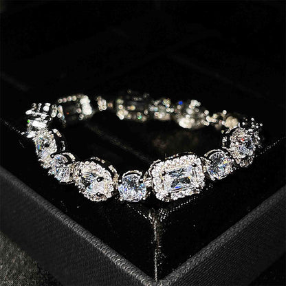 Niche Design High Carbon Diamond Bracelet Cold Style Imitation Moissanite Jewelry for Women