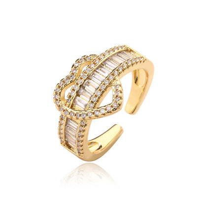 Hiphop Golden Full Stones Thick Band Ring