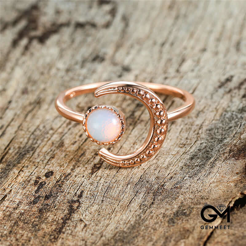 Moon Sun Accessory Moonstone Adjustable Ring