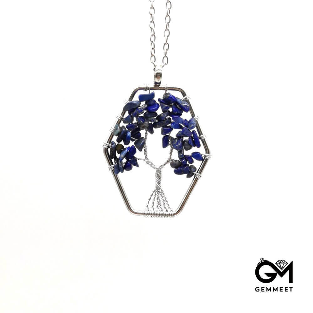 Crystal Wrapped Life Tree Fortune Tree Necklace