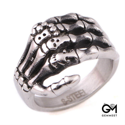 Old Punk Skull Palm Ring