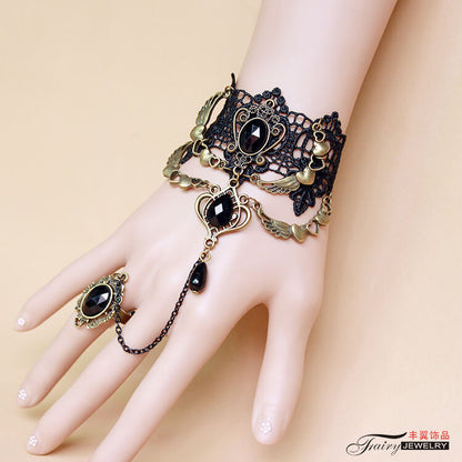 Halloween Heart Angel Wings Lace Vintage Bracelet