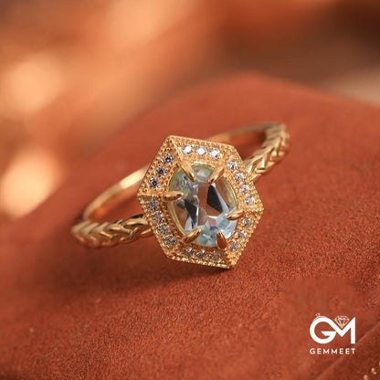 Vintage Blue Topa Zircon Ring