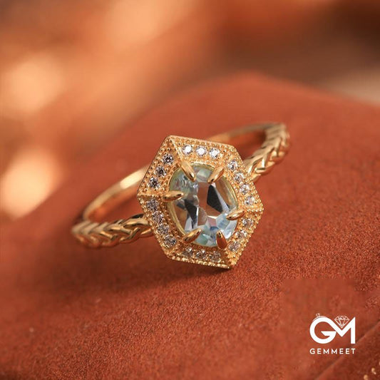 Vintage Blue Topa Zircon Ring