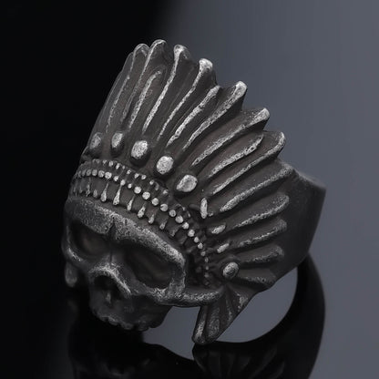 Skull Personality Man Made Old Stainless Steel Ring