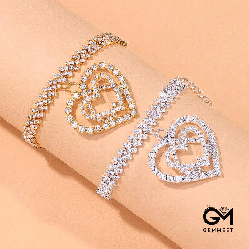 Light Luxury Fashion Heart-shaped Zircon Anklet