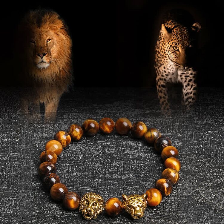 Tiger Eye Lion Panther Beads Bracelet