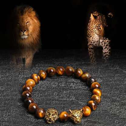 Tiger Eye Lion Panther Beads Bracelet