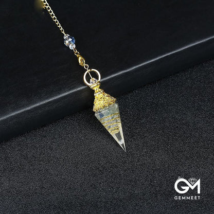 Crystal Resin Hexagonal Pyramid Pendulum