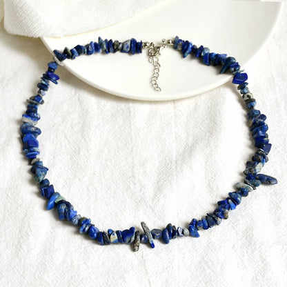 Irregular Shaped Polished Crystal Stone Necklace