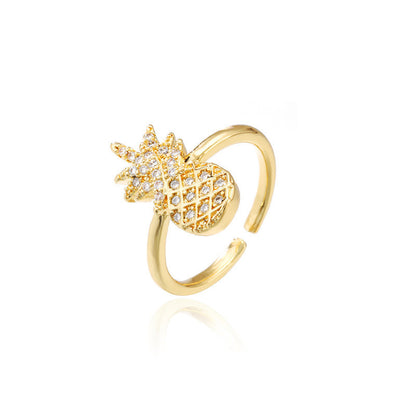 Pineapple Shape Full Stones Ring