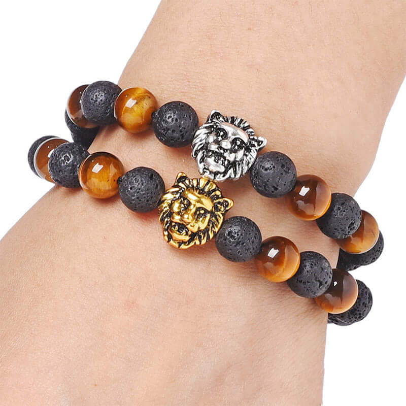 Tiger Eye Lion Head Bracelet