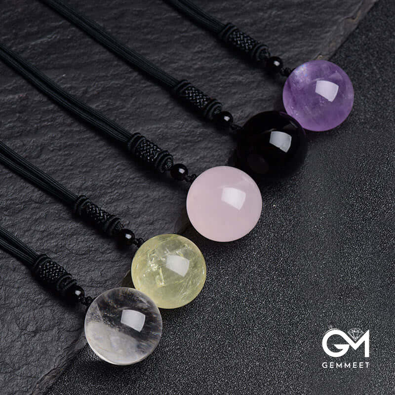 Various Crystal Ball Healing Necklace