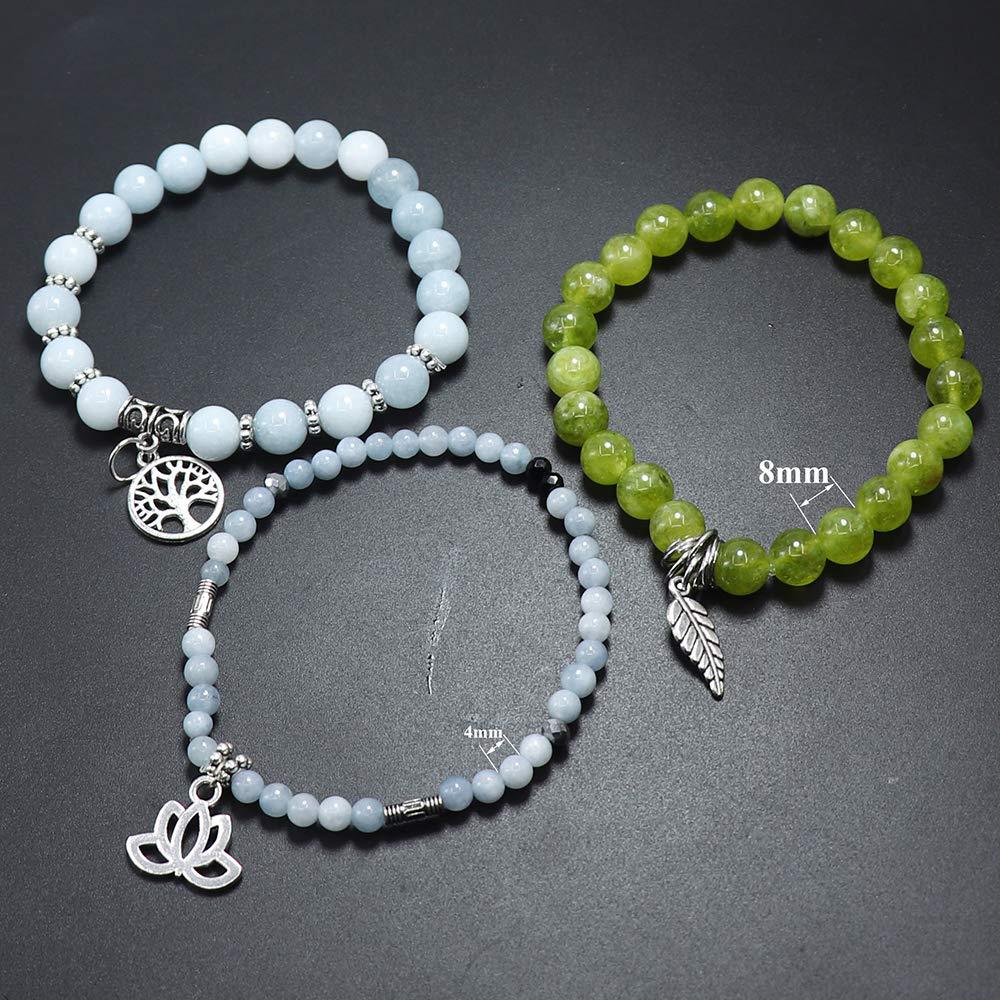 Bohemia Green Jade Tree of Life Lotus Leaf Symbol Bracelet