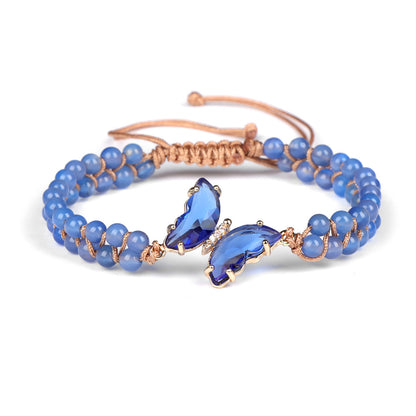 Butterfly Woven Natural Crystal Bracelet