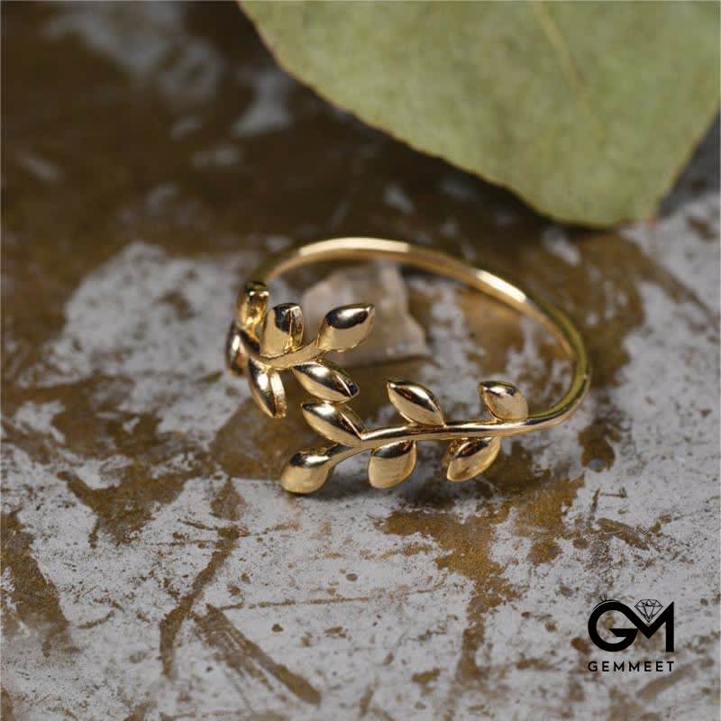 Olive Leaf Branch-Motif Ring