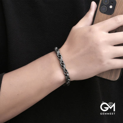 Stainless Steel Woven Twist Chain Bracelet