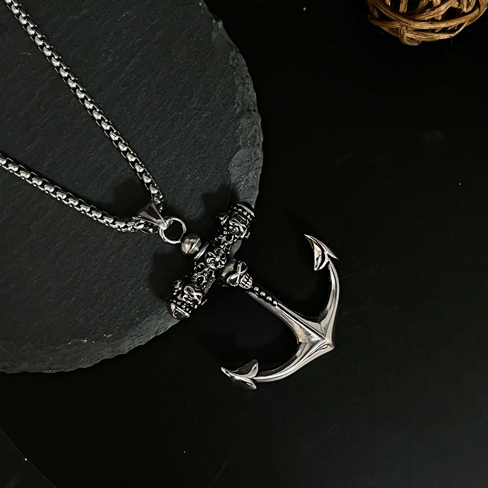 Men's Skull Anchor Dark Unisex Trendy Street Necklace