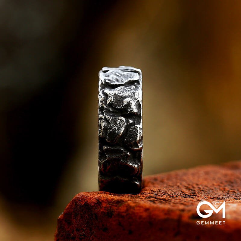 Vintage Stainless Steel Nordic Viking Letter Ring