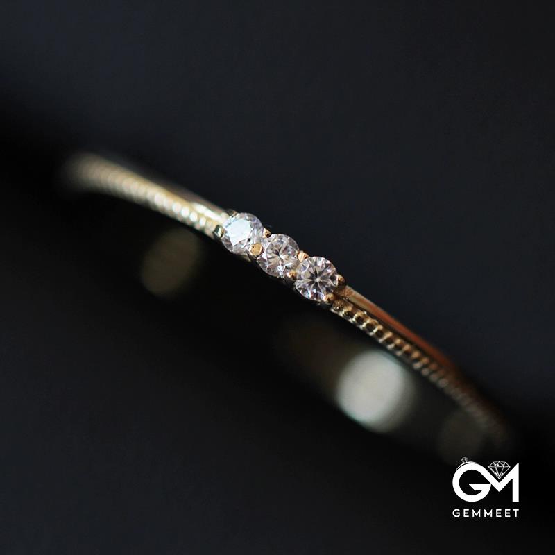 Light Luxury Gold Plated Fine Ring Small Zircon Ring