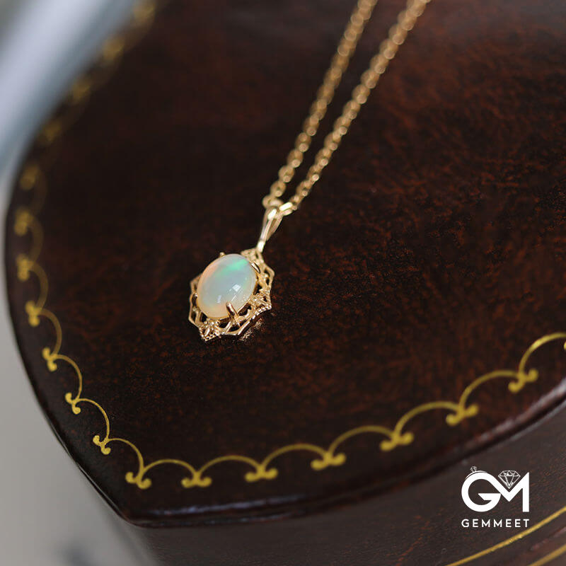 Vintage Opal Lace Gold-plated Necklace