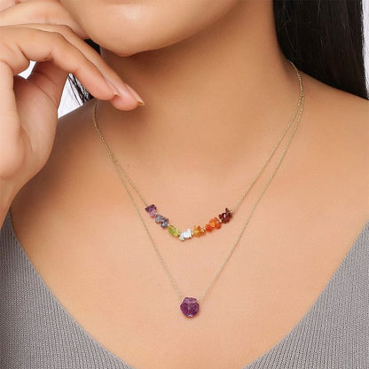 Healing Crystal Double Layer Necklace