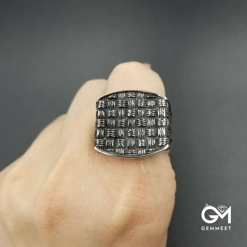 Personality Mesh Woven Men's Ring