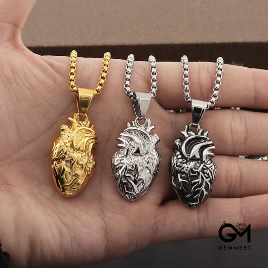 Creative Human Heart Organ Pendant Necklace