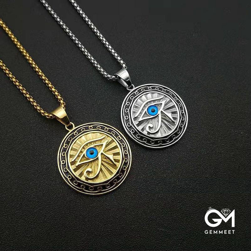 The Eye of Horus Gold Plated Blue Eye Necklace