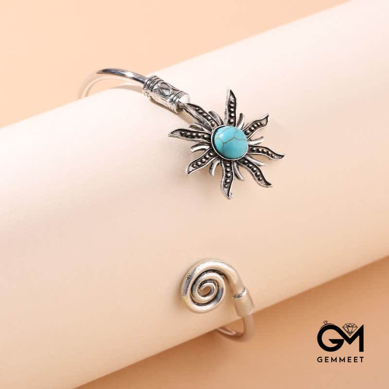 Retro Sunflower Turquoise Creative Bracelet