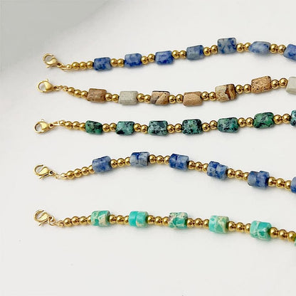 Bohemian Ethnic Stone Column Beaded Bracelet