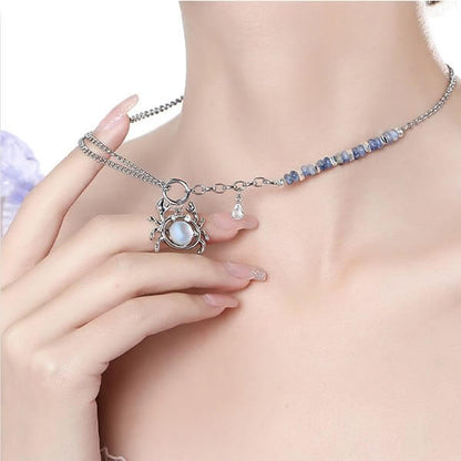 Moonstone Zodiac Pendant Alloy Necklace