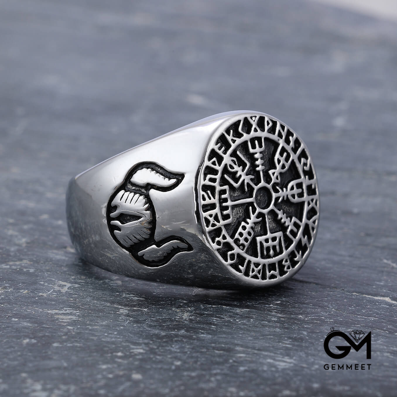 Viking Tribal Rune Titanium Steel Men's Ring