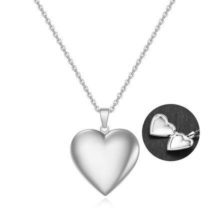 Golden Heart Shape Openable Pendant Necklace