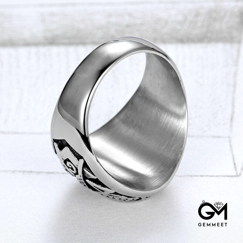 Titanium Steel Trendy Male AG Ring