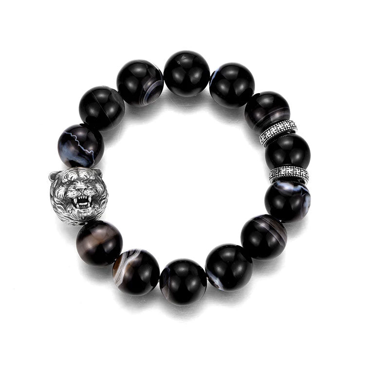 Sterling Silver Obsidian Tiger Bracelets