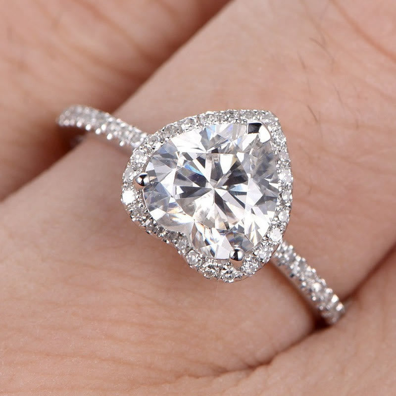 Heart Zirconia Sparkling Elegant Ring